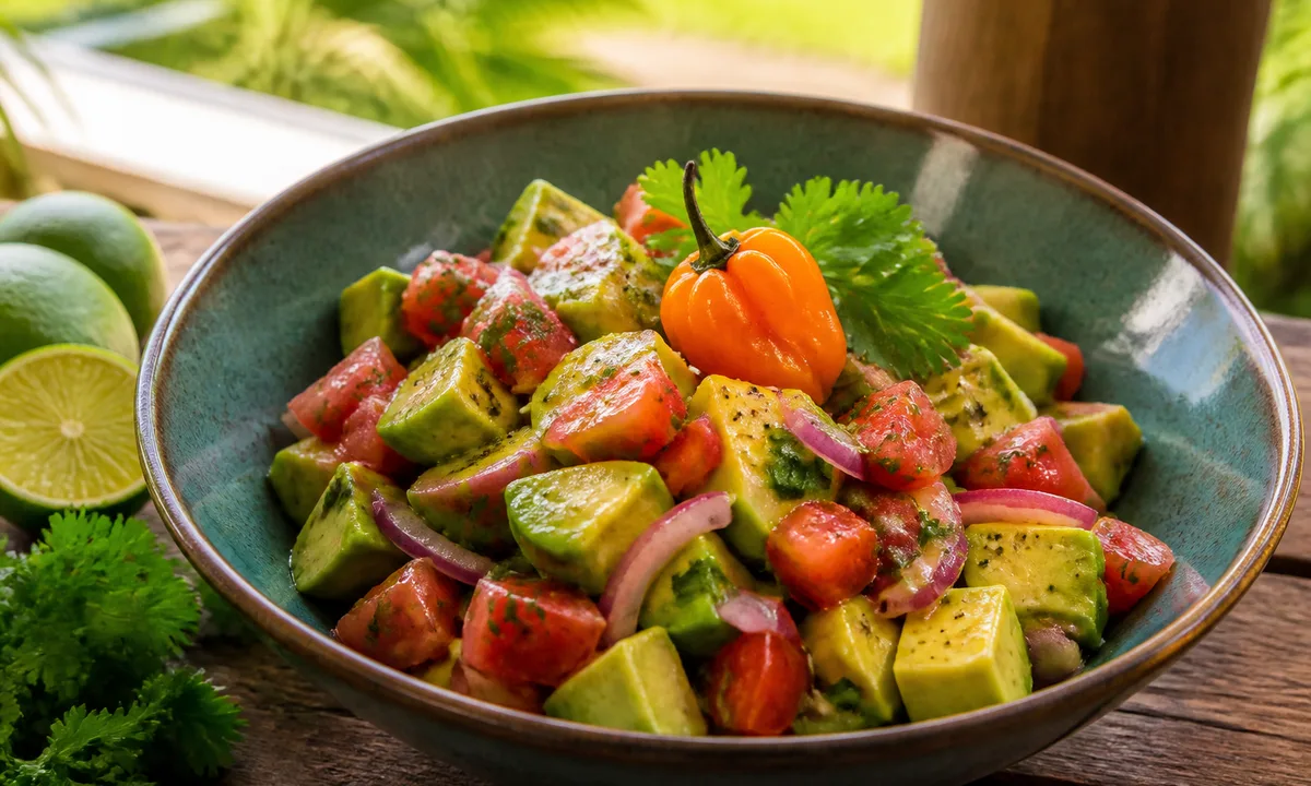 Jamaican Avocado & Tomato Salad – IslandFruitGuide Recipe